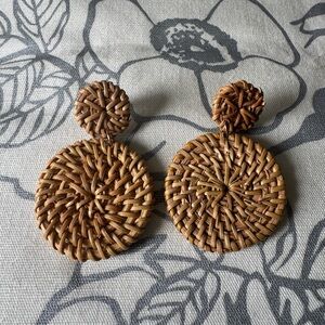 NWT Woven Rattan Earrings